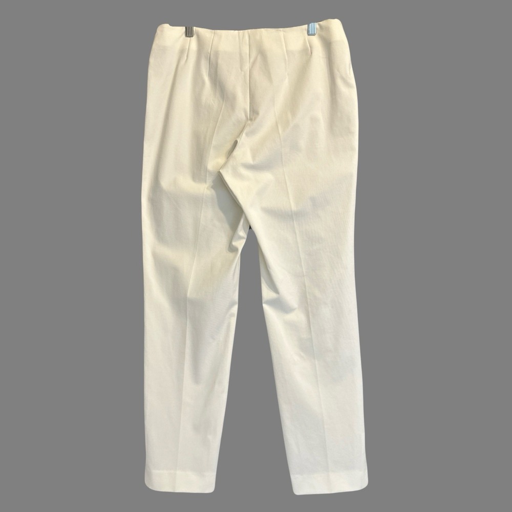 NWT Gunex Cotton Silk Slim Tapered Pants Women's Size 10 Cream Old Money Italy - Picture 2 of 11